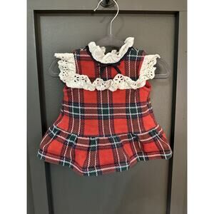 Janie & Jack Plaid Ruffle Peplum Top With Eyelet Collar - Size 6-12 Months, Girl